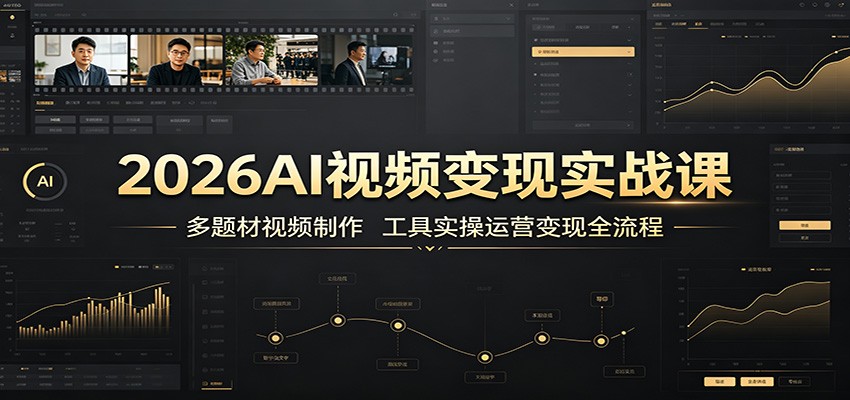 2026AI视频变现实战课：多题材视频制作，工具实操运营变现全流程-迦哆网创社