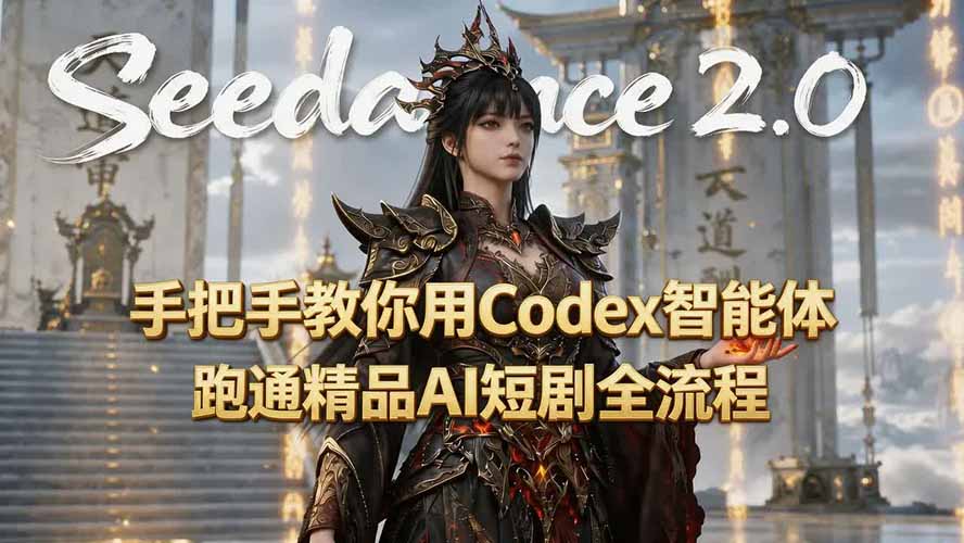 手把手教你用Seedance2.0+Codex智能体跑通精品AI短剧全流程(附3种skill技能-迦哆网创社