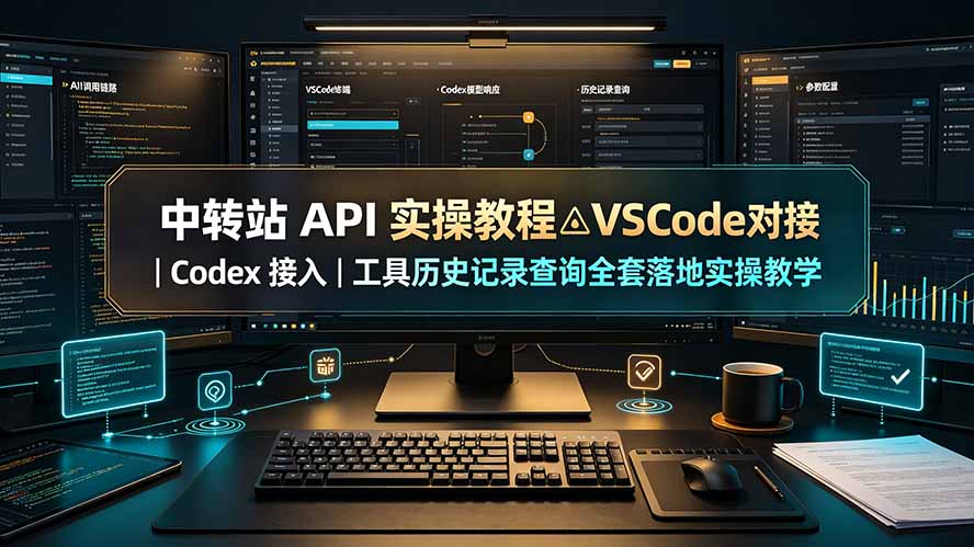 中转站 API 实操教程△VSCode 对接｜Codex 接入｜工具历史记录查询全套落地实操教学-迦哆网创社