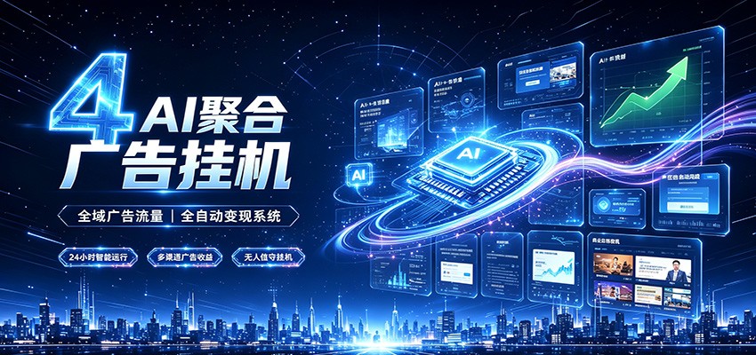 全域广告流量聚合,AI无人挂机稳赚佣金,打造长期稳定被动收入副业-迦哆网创社