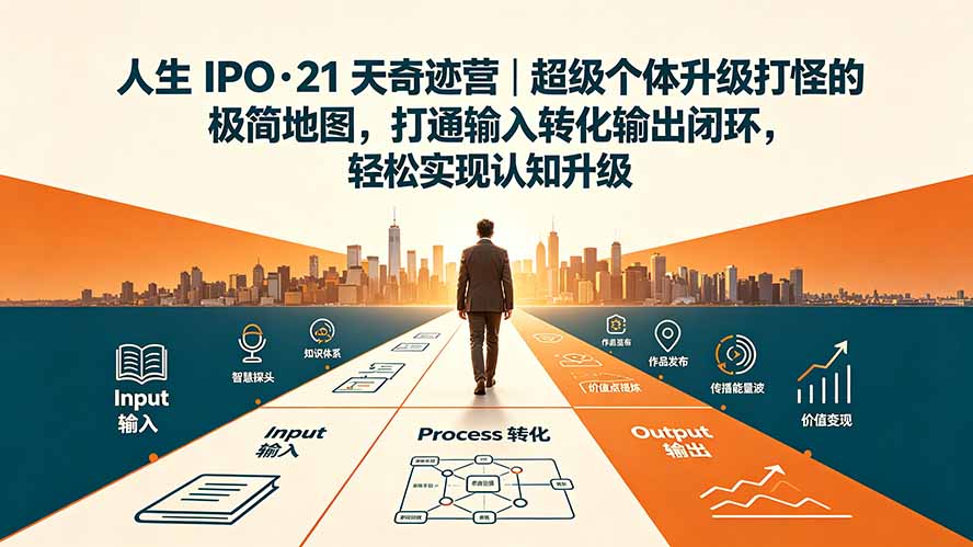 人生 IPO-21 天奇迹营｜超级个体升级打怪的极简地图，打通输入转化输出闭环，轻松实现认知升级-迦哆网创社
