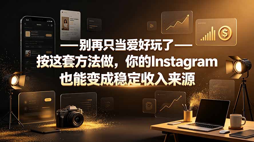 别再只当爱好玩了——按这套方法做，你的Instagram也能变成稳定收入来源-迦哆网创社