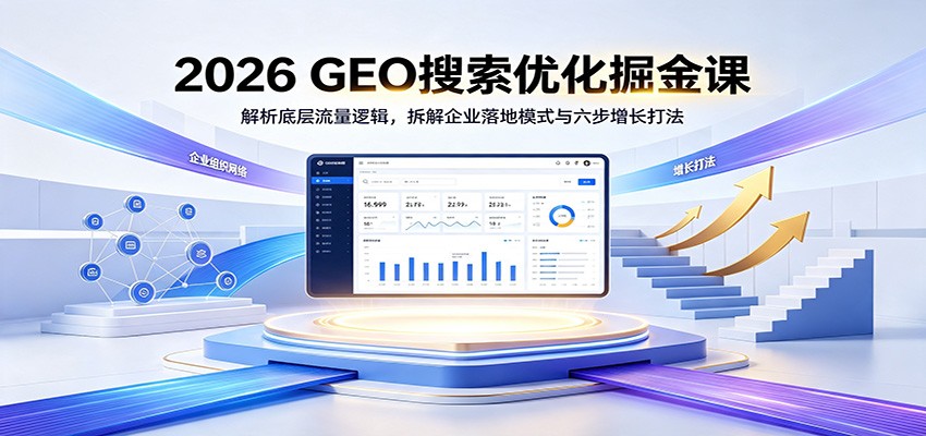 2026 GEO搜索优化掘金课：解析底层流量逻辑，拆解企业落地模式与六步增长打法-迦哆网创社
