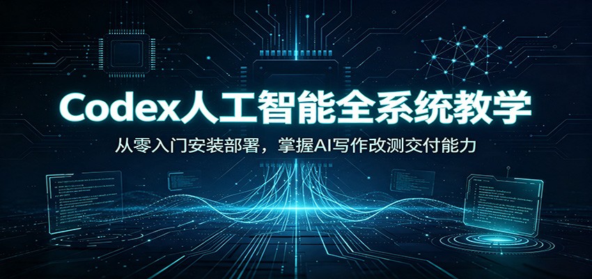 Codex人工智能全系统教学：从零入门安装部署，掌握AI写作改测交付能力-迦哆网创社