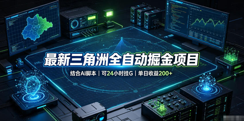 最新三角洲全自动掘金项目，结合AI脚本，可24小时挂G，单日收益200+【揭秘】-迦哆网创社