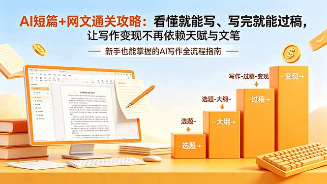 AI短篇+网文通关攻略-更新：看懂就能写、写完就能过稿，让写作变现不再依赖天赋与文笔-迦哆网创社