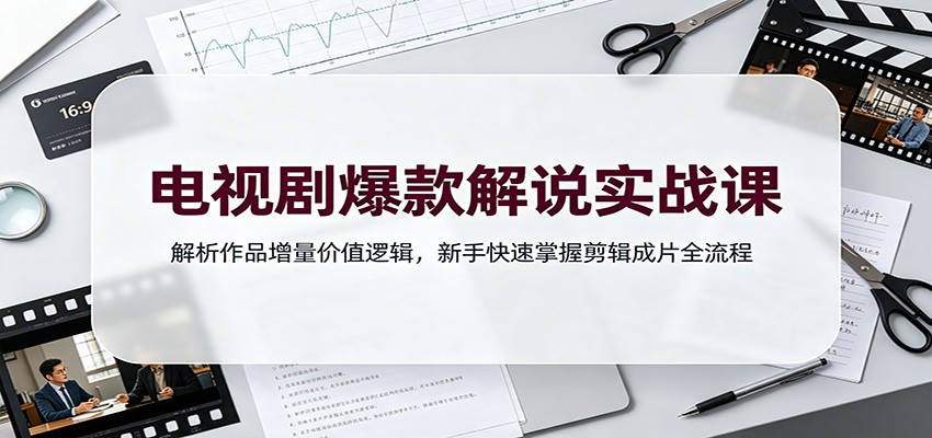 电视剧爆款解说实战课:解析作品增量价值逻辑,新手快速掌握剪辑成片全流程-迦哆网创社