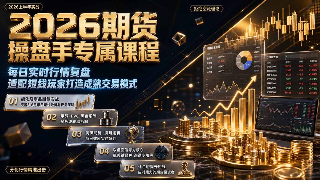 2026期货操盘手专属课程-更新8月,每日实时行情复盘,适配短线玩家打造成熟交易模式-迦哆网创社