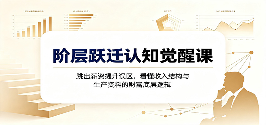 阶层跃迁认知觉醒课:跳出薪资提升误区,看懂收入结构与生产资料的财富底层逻辑-迦哆网创社