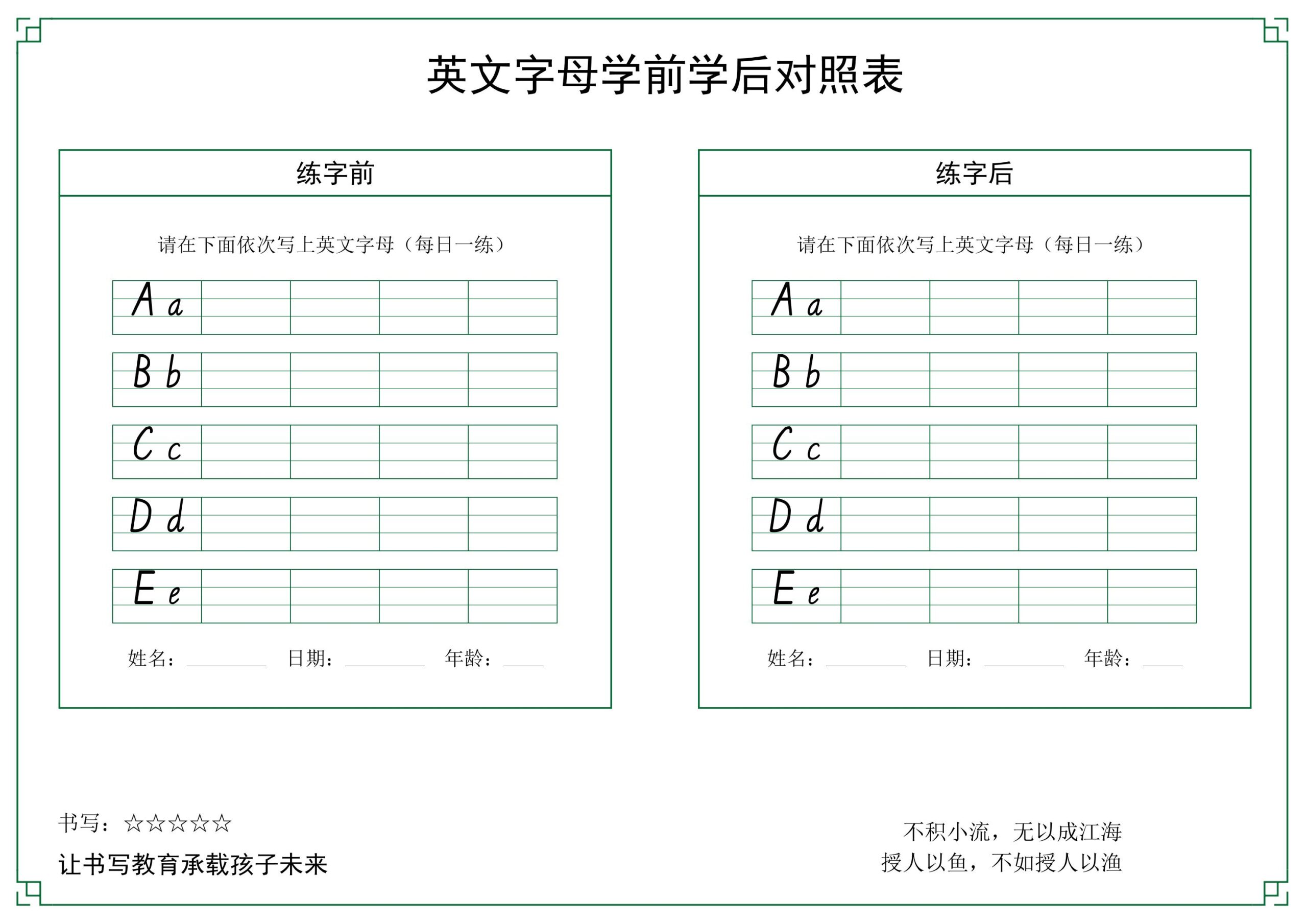 三上英语26个英文字母手写体字帖9-18-迦哆网创社