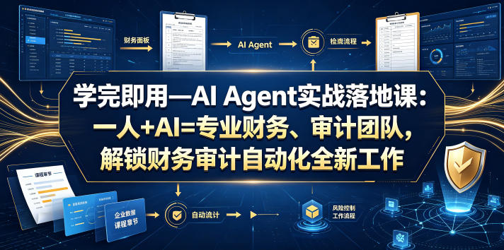 学完即用—AI Agent实战落地课:一人+AI=专业财务、审计团队,解锁财务审计自动化全新工作模式(更新0804)-迦哆网创社