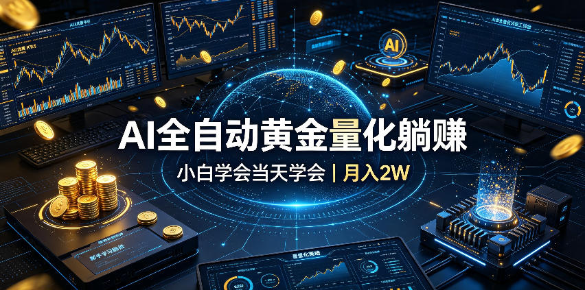 AI全自动黄金量化躺賺:小白学会当天学会,月入2W!【揭秘】-迦哆网创社