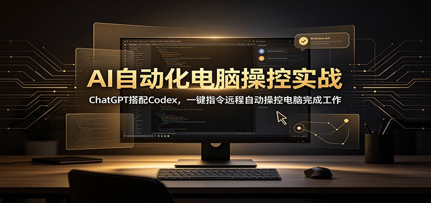 AI自动化电脑操控实战：ChatGPT搭配Codex，一键指令远程自动操控电脑完成工作-迦哆网创社