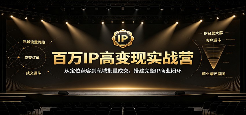 百万IP高变现实战营：从定位获客到私域批量成交，搭建完整IP商业闭环-迦哆网创社