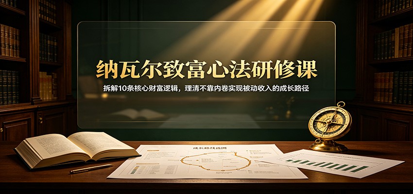 纳瓦尔致富心法研修课:拆解10条核心财富逻辑,理清不靠内卷实现被动收入的成长路径-迦哆网创社