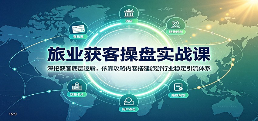 旅业获客操盘实战课:深挖获客底层逻辑,依靠攻略内容搭建旅游行业稳定引流体系-迦哆网创社