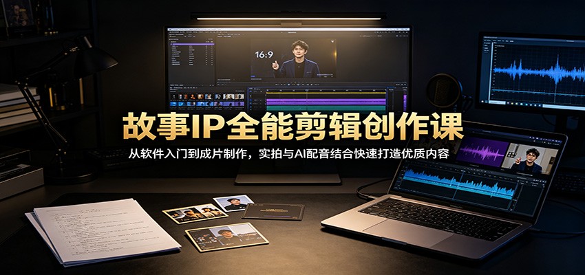 故事IP全能剪辑创作课：从软件入门到成片制作，实拍与AI配音结合快速打造优质内容-迦哆网创社