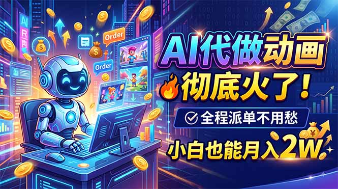 AI代做动画,彻底火了!全程派单不用愁,小白也能月入2W-迦哆网创社
