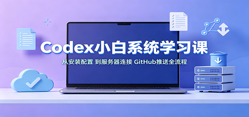 Codex小白系统学习课：小从安装配置，到服务器连接、GitHub推送全流程-迦哆网创社