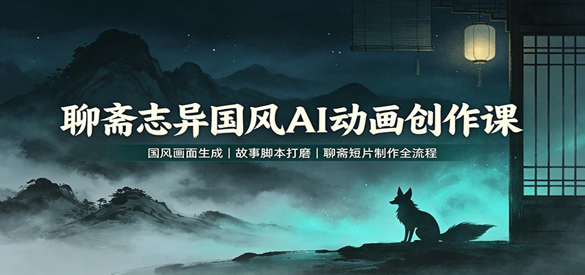 聊斋志异国风AI动画创作课:国风画面生成,故事脚本打磨,聊斋短片制作全流程-迦哆网创社