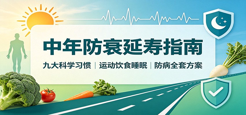 中年防衰延寿指南:九大科学习惯,运动饮食睡眠防病全套方案-迦哆网创社