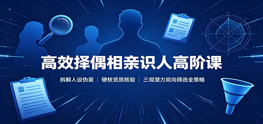 高效择偶相亲识人高阶课:拆解人设伪装,硬核资质核验,三观潜力双向筛选全策略-迦哆网创社