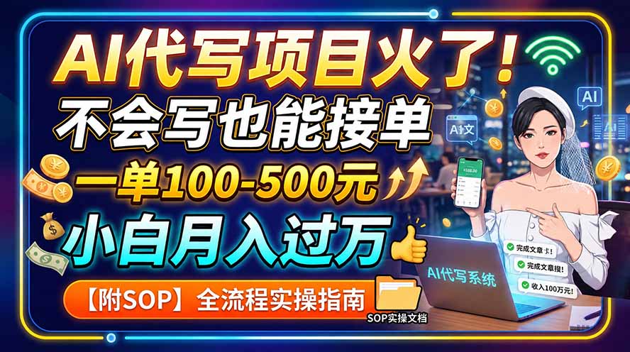 AI代写项目火了!不会写也能接单,一单100-500元,小白月入过万【附SOP】-迦哆网创社