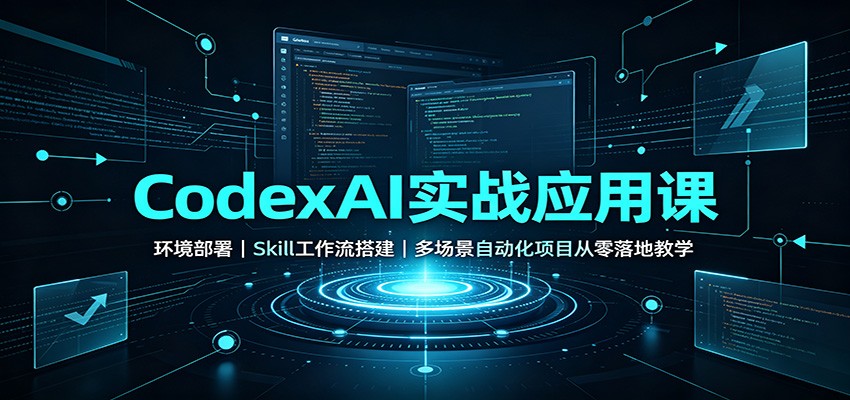 CodexAI实战应用课：环境部署Skill工作流搭建，多场景自动化项目从零落地教学-迦哆网创社