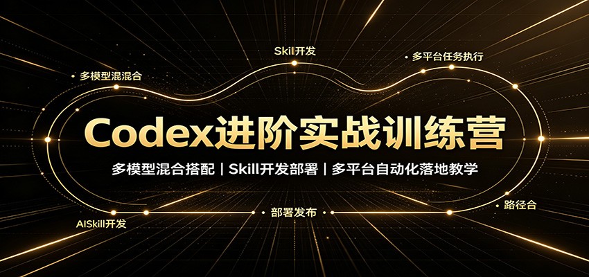 Codex进阶实战训练营:多模型混合搭配,Skill开发部署,多平台自动化落地教学-迦哆网创社