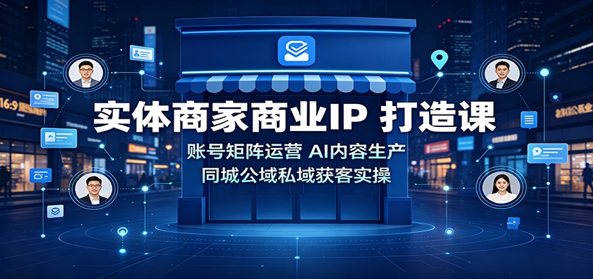 实体商家商业IP打造课：账号矩阵运营，AI内容生产，同城公域私域获客实操-迦哆网创社