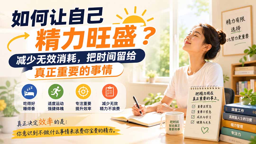 付费文章：如何让自己精力旺盛？减少无效消耗，把时间留给真正重要的事情-迦哆网创社