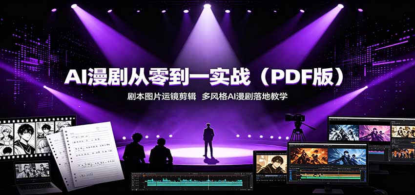 AI漫剧从零到一实战(PDF版)：剧本图片运镜剪辑，多风格AI漫剧落地教学-迦哆网创社