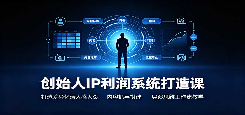 创始人IP利润系统打造课：打造差异化活人感人设，内容抓手搭建，导演思维工作流教学-迦哆网创社