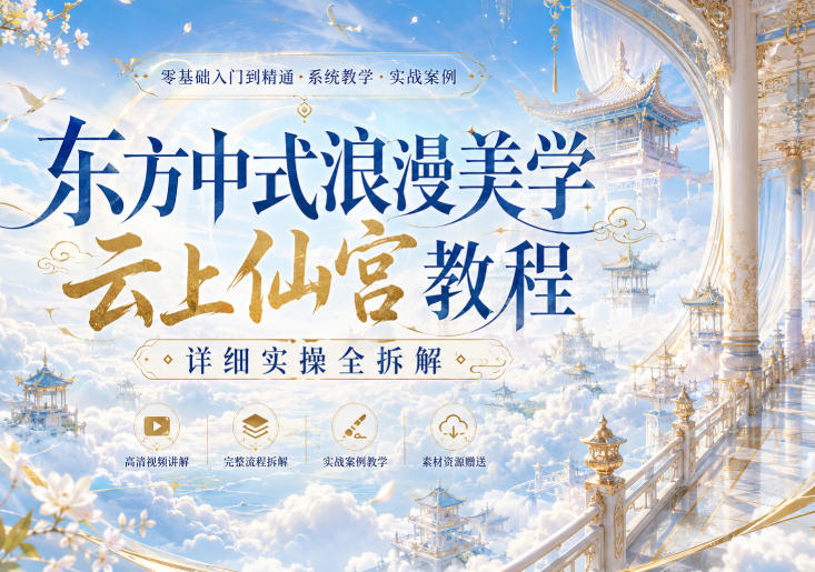 东方中式浪漫美学云上仙宫教程，详细实操全拆解-迦哆网创社