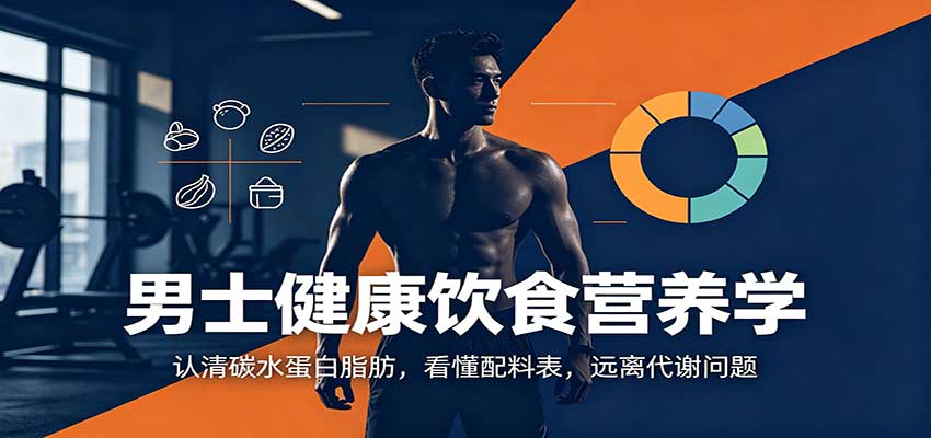 男士健康饮食营养学：认清碳水蛋白脂肪，看懂配料表，远离代谢问题-迦哆网创社