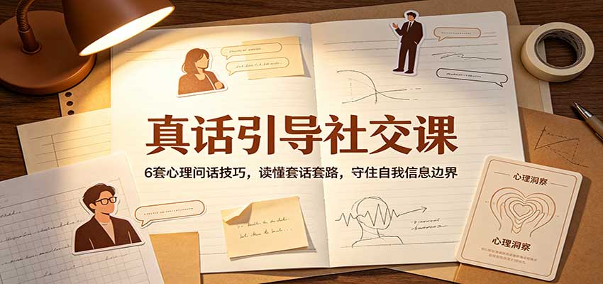 真话引导社交课:6套心理问话技巧,读懂套话套路,守住自我信息边界-迦哆网创社