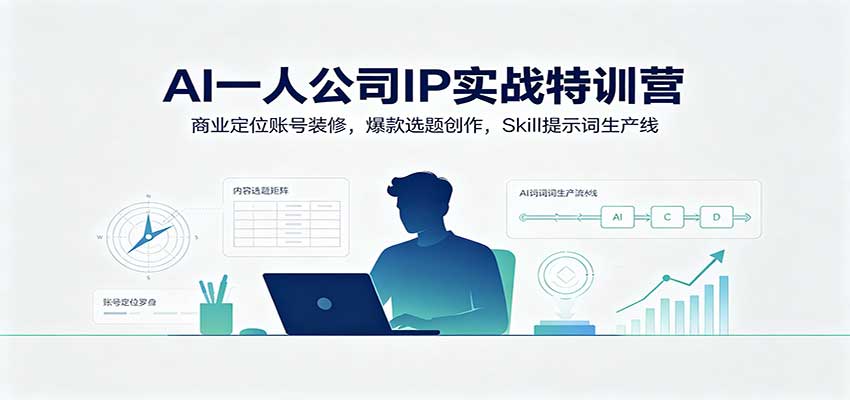 AI一人公司IP实战特训营：商业定位账号装修，爆款选题创作，Skill提示词生产线-迦哆网创社