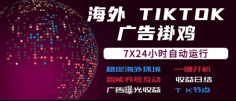海外TikTok挂G流量变现，7X24自动运行，广告曝光收益，收益日结【揭秘】-迦哆网创社