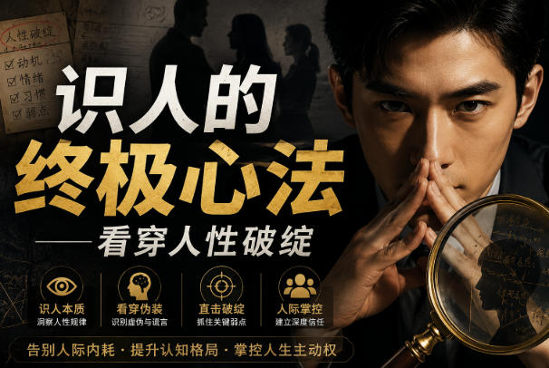 付费文章:识人的终极心法——看穿人性破绽-迦哆网创社