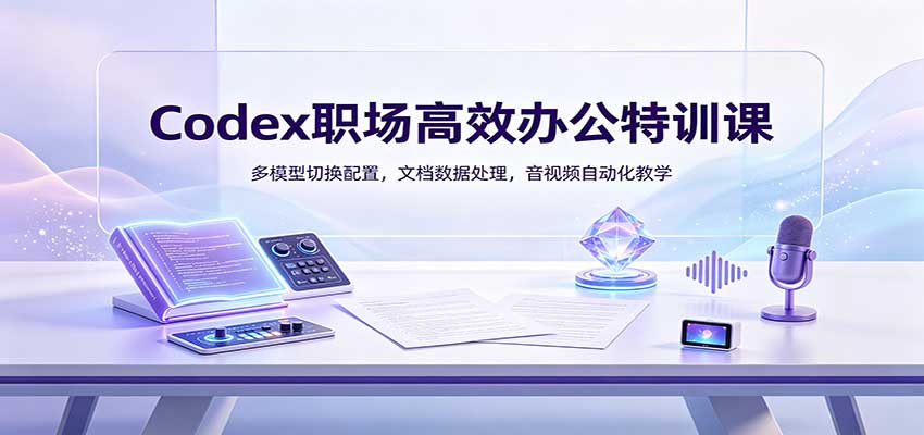 Codex职场高效办公特训课：多模型切换配置，文档数据处理，音视频自动化教学-迦哆网创社