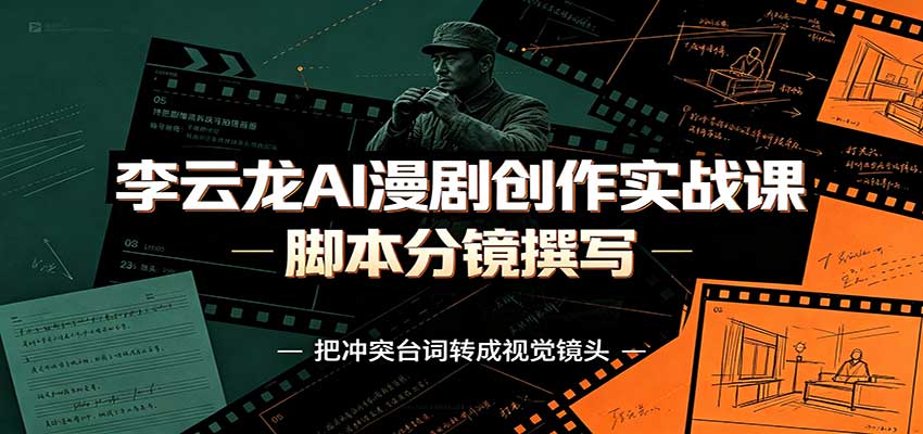 李云龙AI漫剧创作实战课:角色人设还原,脚本分镜撰写,AI漫剧成片完整制作教学-迦哆网创社