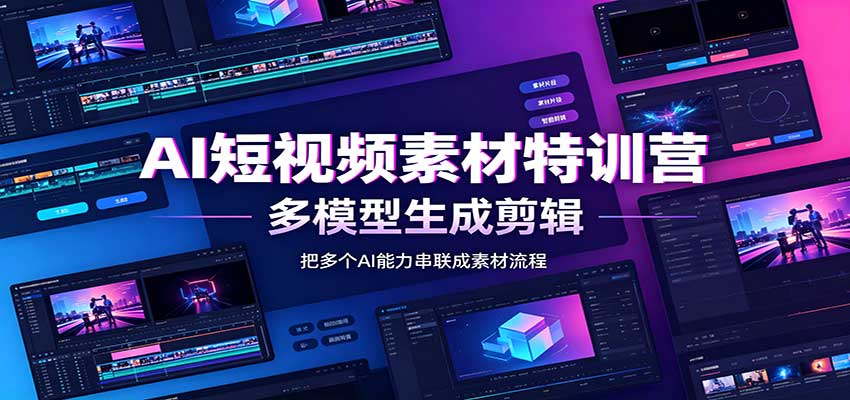 AI短视频素材特训营：Codex本地部署实操，多模型生成剪辑，爆量素材挖掘教学-迦哆网创社