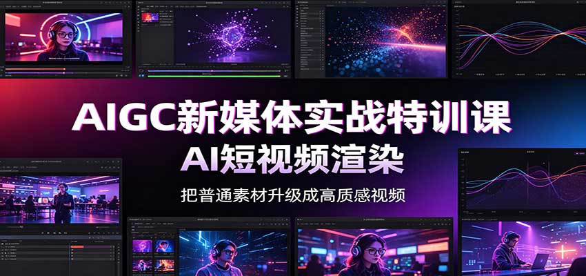 AIGC新媒体实战特训课：工具入门实操，AI短视频渲染，数字人商业视频制作-迦哆网创社
