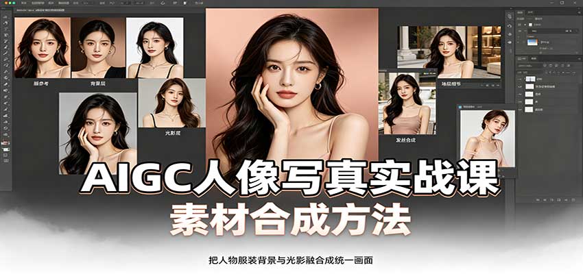 AIGC人像写真实战课：软件平台部署筹备，素材合成方法，多题材写真案例-迦哆网创社
