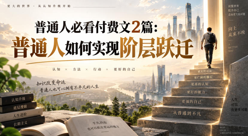普通人必看付费文2篇:普通人如何实现阶层跃迁-迦哆网创社