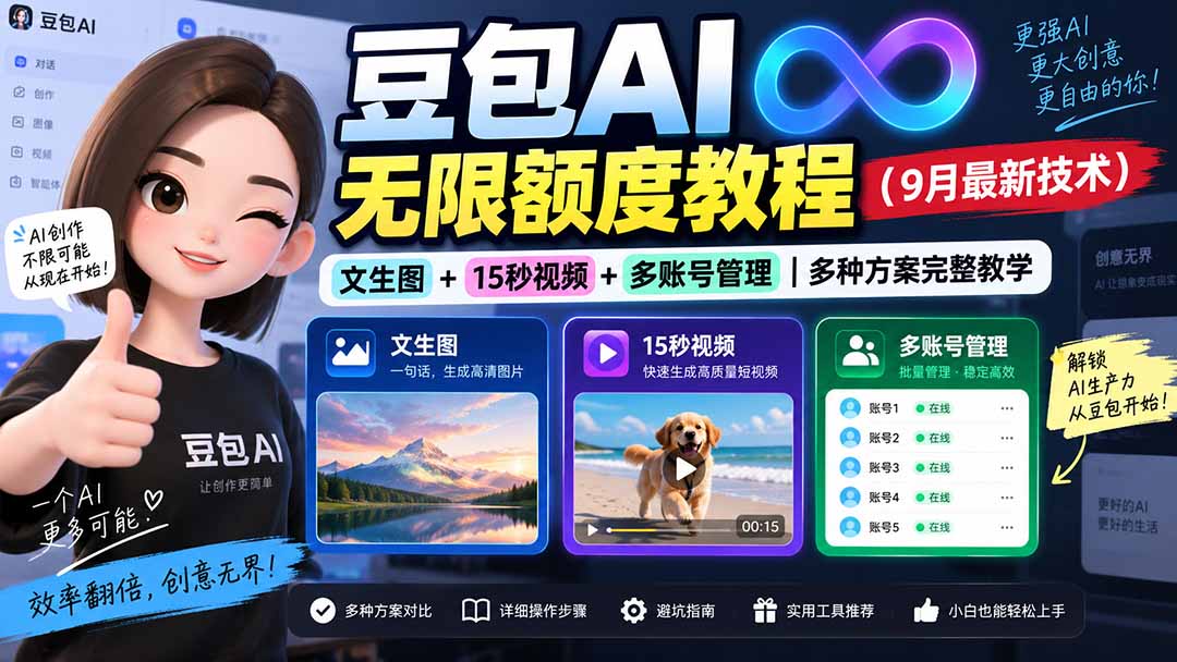 豆包AI无限额度教程(9月最新技术-迦哆网创社