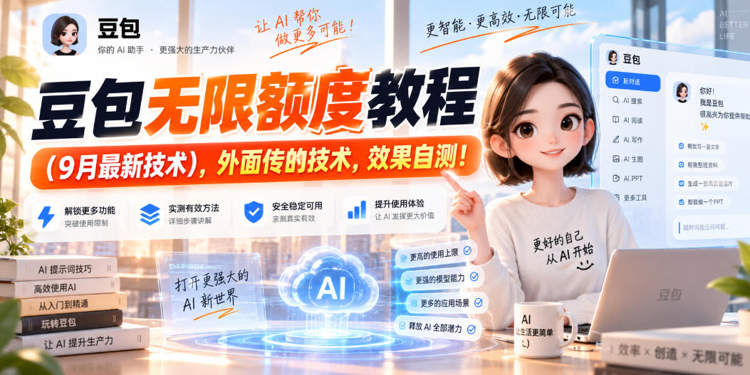 豆包无限额度教程(9月最新技术)，外面传的技术，效果自测！-迦哆网创社