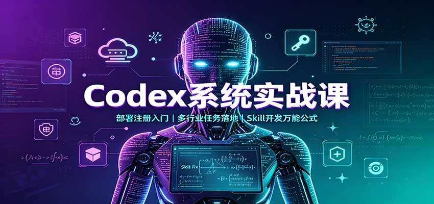 Codex系统实战课：部署注册入门，多行业任务落地，Skill开发万能公式-迦哆网创社