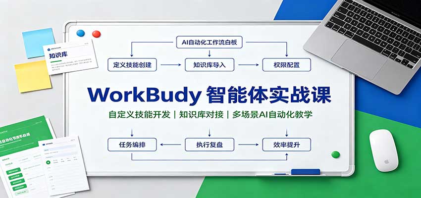 WorkBuddy智能体实战课：自定义技能开发，知识库对接，多场景AI自动化教学-迦哆网创社