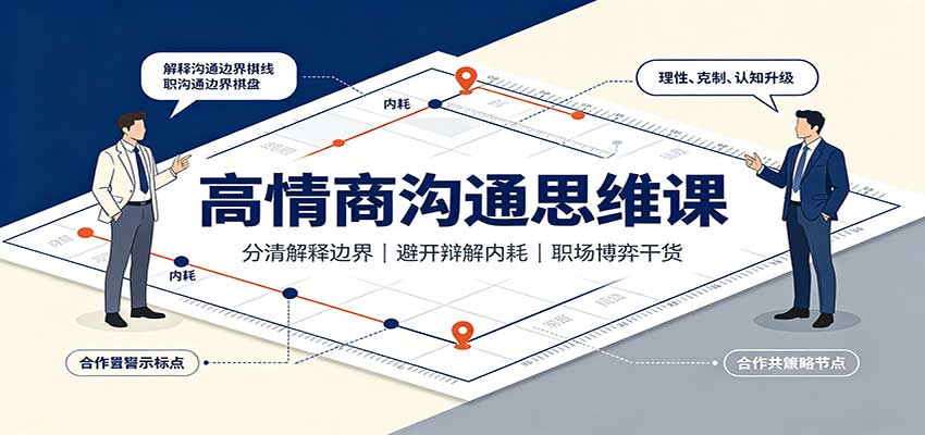 高情商沟通思维课：分清解释边界，避开辩解内耗，职场博弈干货-迦哆网创社